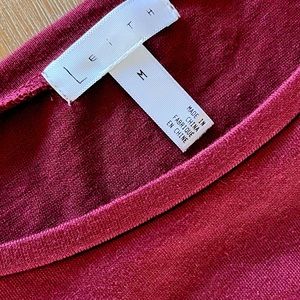 Leith Long sleeve maroon ruched dress
